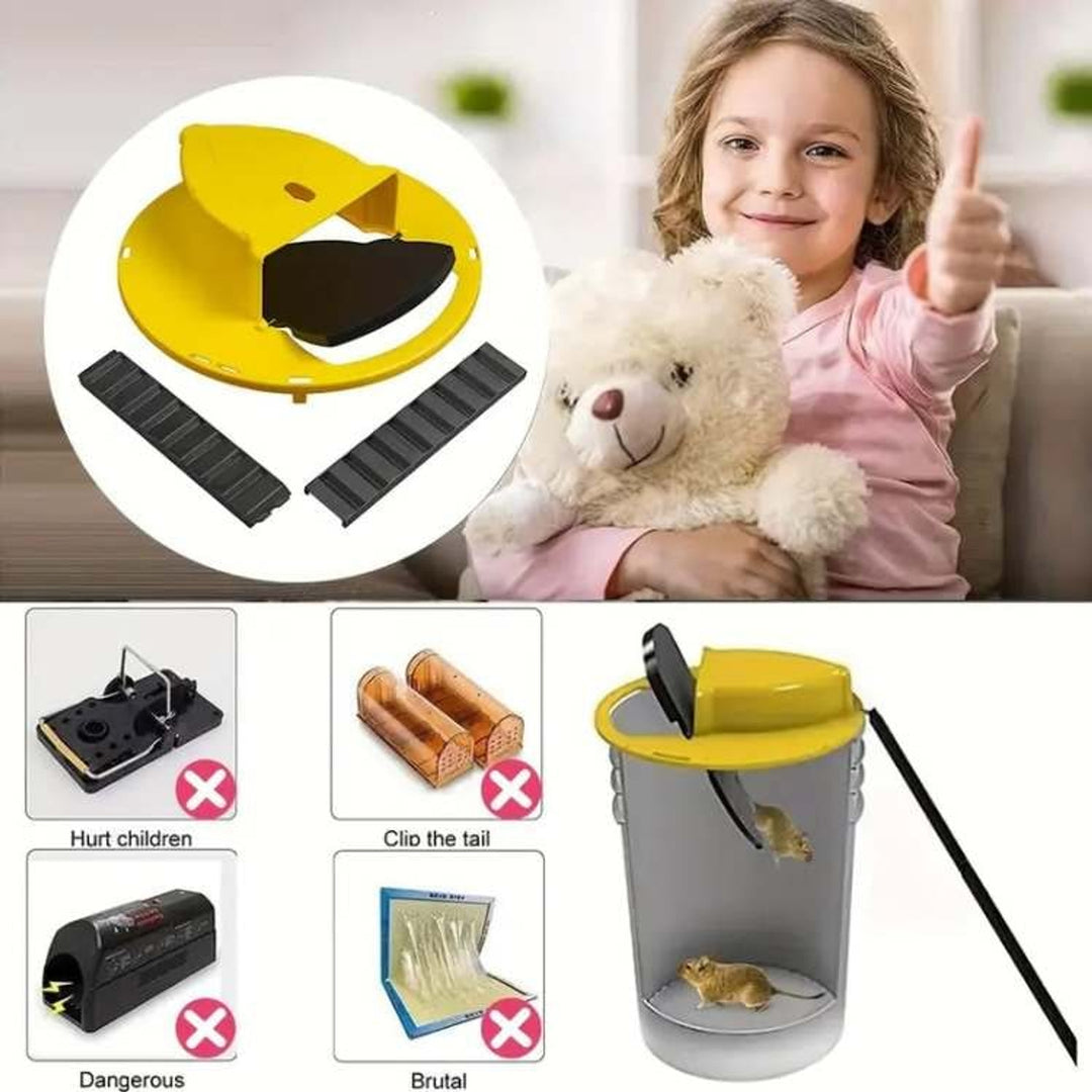 Mouse Trap Bucket Lid Automatic Rat Safe Plastic Ramp For Humane Live Catch - Image 4