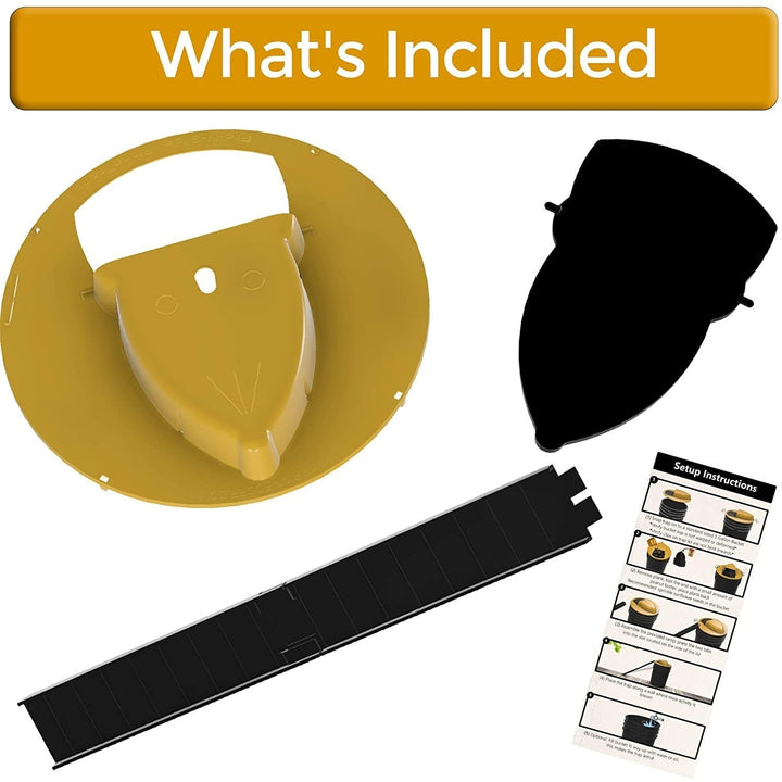 Mouse Trap Bucket Lid Humane Multi-Catch Ramp System Yellow Plastic Converts Standard Pail - Image 5
