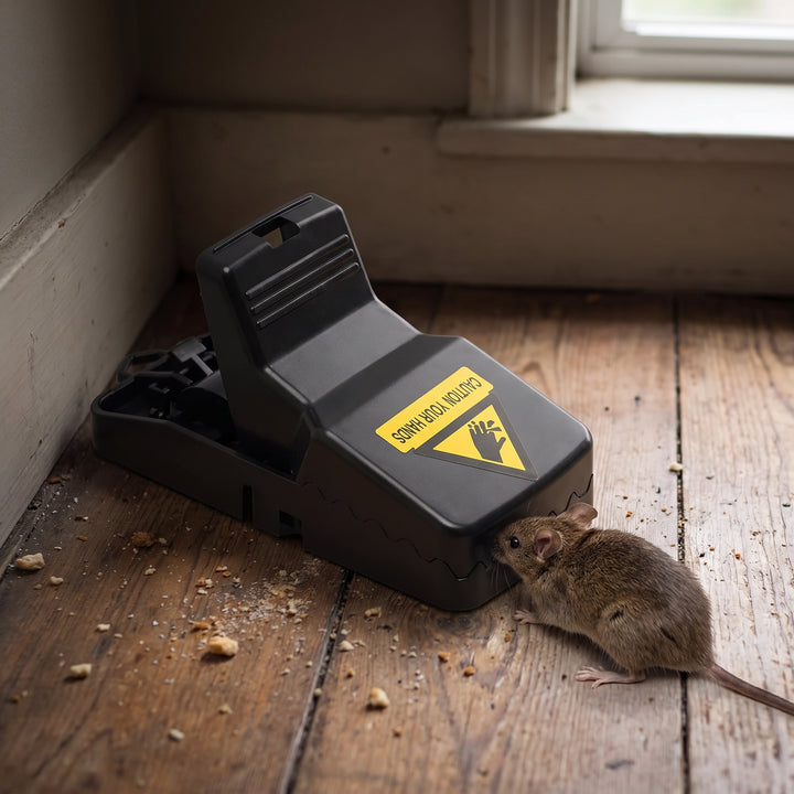 Mouse Trap Reusable Snap Rat For Home Pest Control Plastic Jaw-style With Bait Cup Black - Image 3