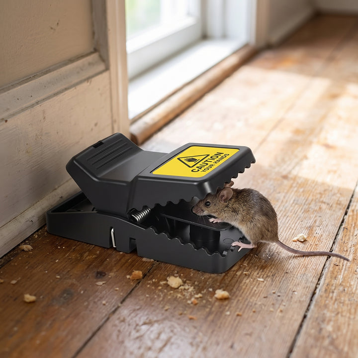 Mouse Trap Reusable Snap Rat For Home Pest Control Plastic Jaw-style With Bait Cup Black - Image 10