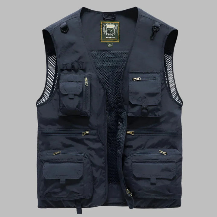 Multi Pocket Vest Utility Fishing Travel Lightweight Zip-Up Sleeveless With Mesh Lining And Adjustable Drawstrings - Image 5