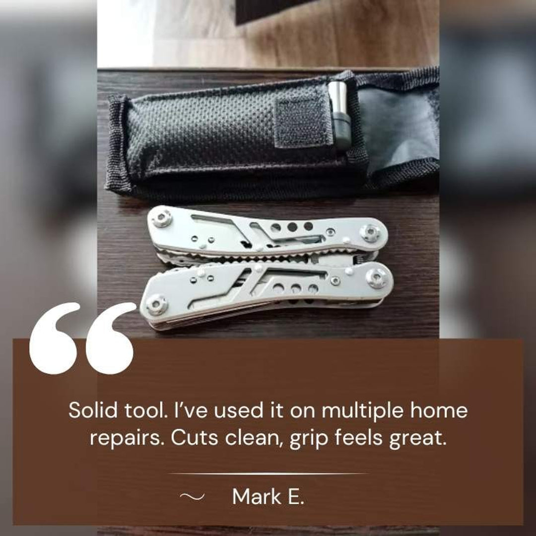 Multi Tool Pliers Pocket Compact Stainless Steel Multifunction With Interchangeable Screwdriver Bits And Belt Pouch - Image 7