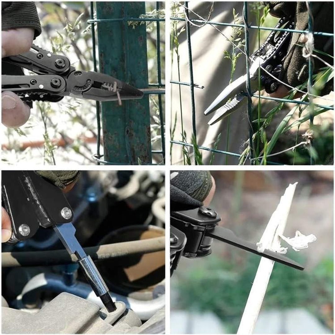 Multi Tool Pliers Pocket Compact Stainless Steel Multifunction With Interchangeable Screwdriver Bits And Belt Pouch - Image 3