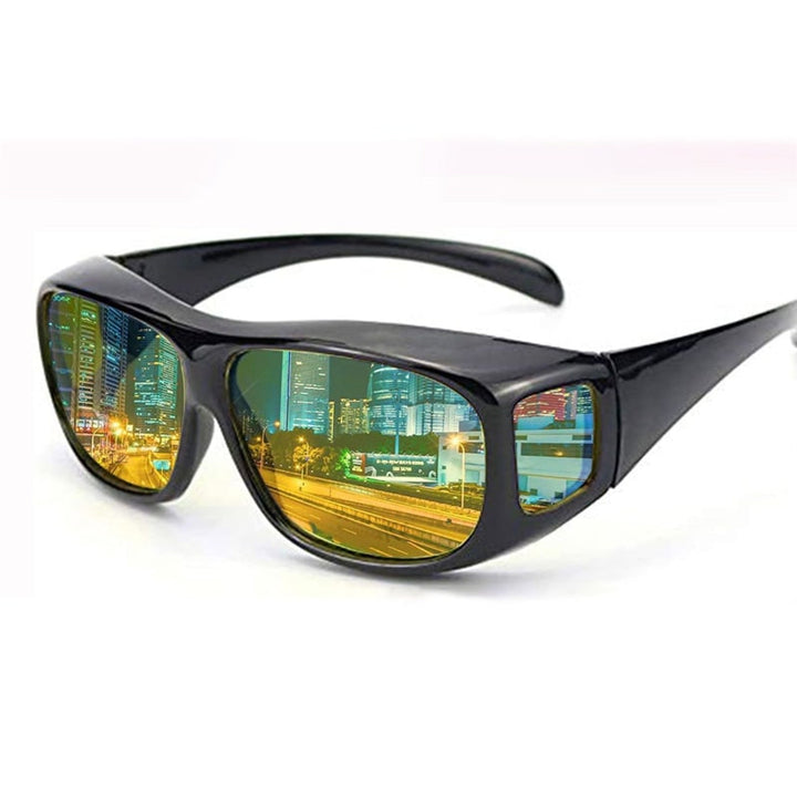 Night Driving Glasses Wrap Around Anti Glare Fit Over Prescription Lenses For Safe Drive - Image 1