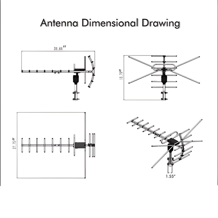 Outdoor TV Antenna 360 Degree Rotating Motorized Digital HD Aluminum VHF - Image 9