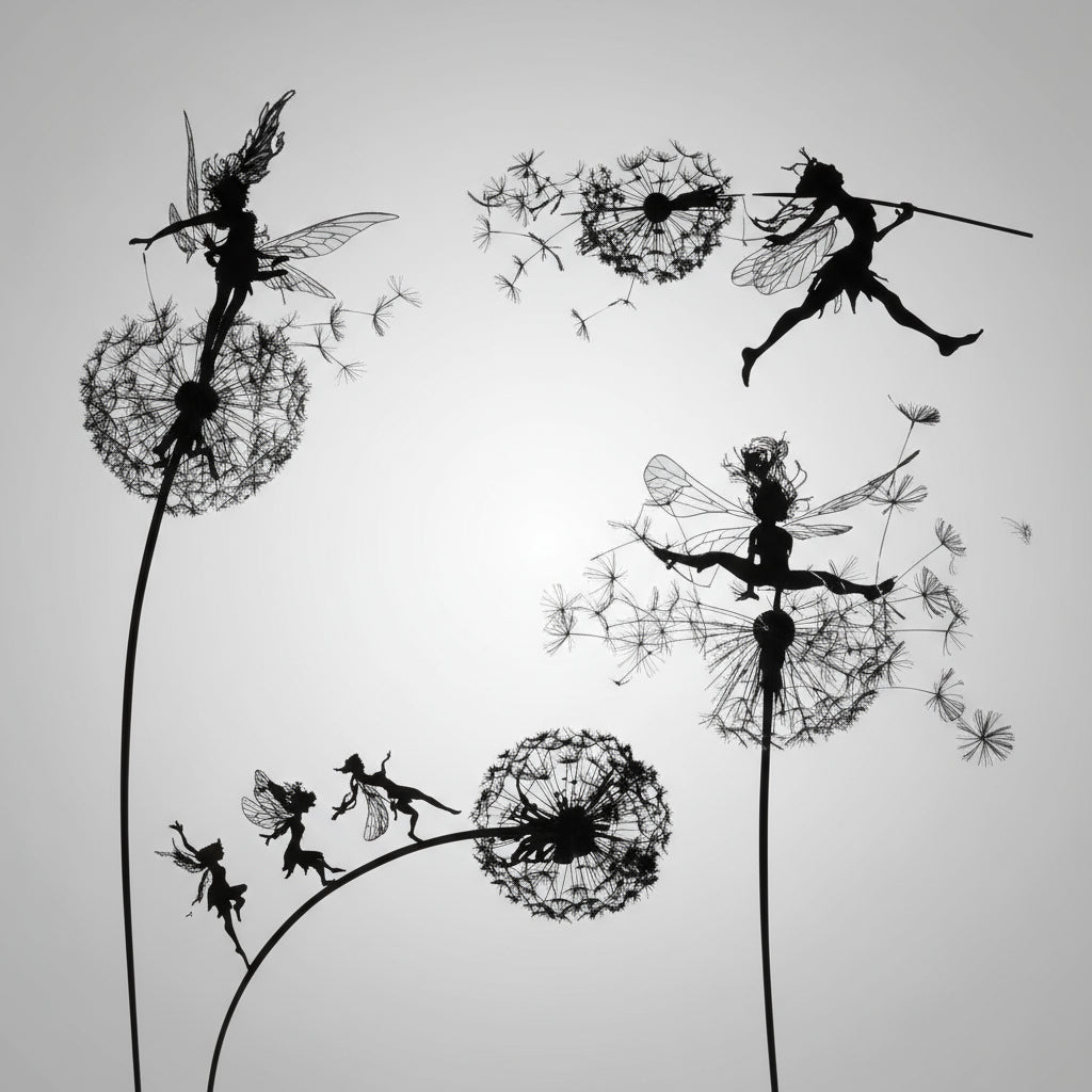 Metal Fairy Garden Sculpture with Stake for Outdoor Decor