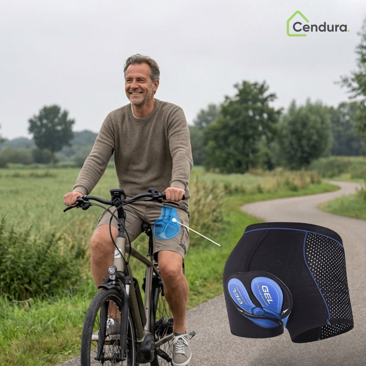 Padded Cycling Shorts Gel Underwear With Blue Padding And Breathable Mesh Panels - Image 5