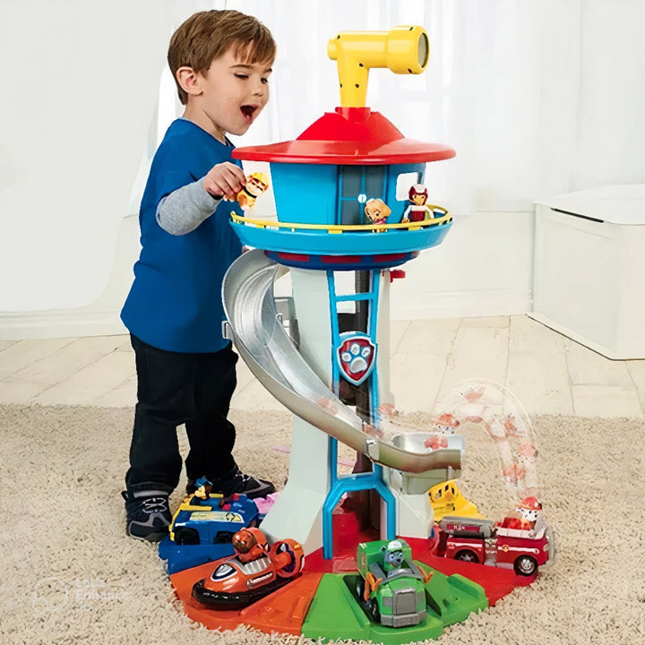 Playset Tower Paw Patrol Slide Car Plastic Multicolor Rescue Figures Toy Kids - Image 1