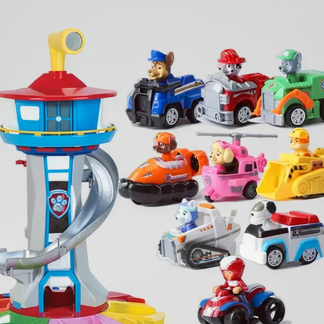 Playset Tower Paw Patrol Slide Car Plastic Multicolor Rescue Figures Toy Kids - Image 5