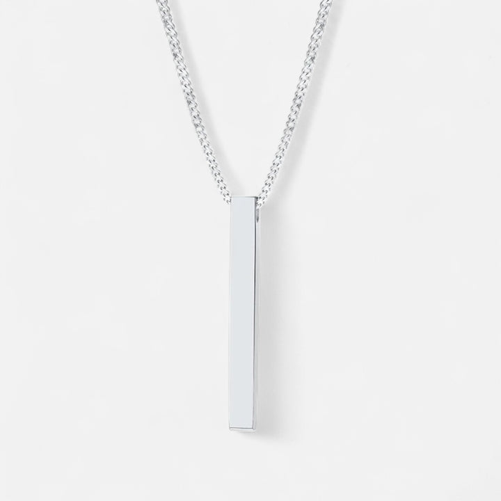 Celzoir | Collier Classy Homme à Pendentif Barre Verticale en Acier Inoxydable – Superposition de Chaînes Cubaine et Corde de Blé