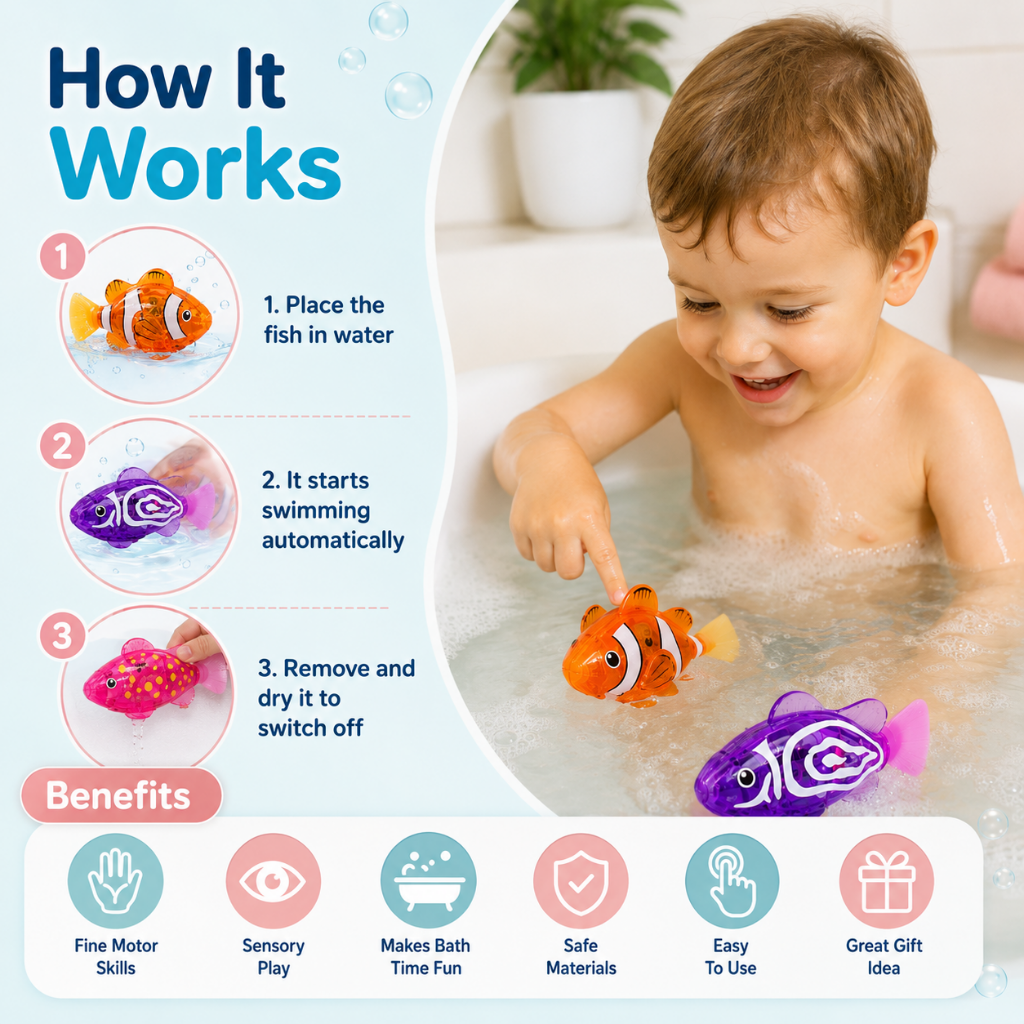 Pool Toys Bath Toys Educational Fun Floating Fish