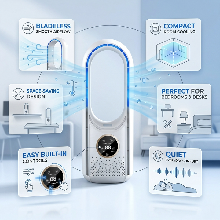 Portable Air Conditioner Evaporative Quiet Cooler Compact Design - Image 3