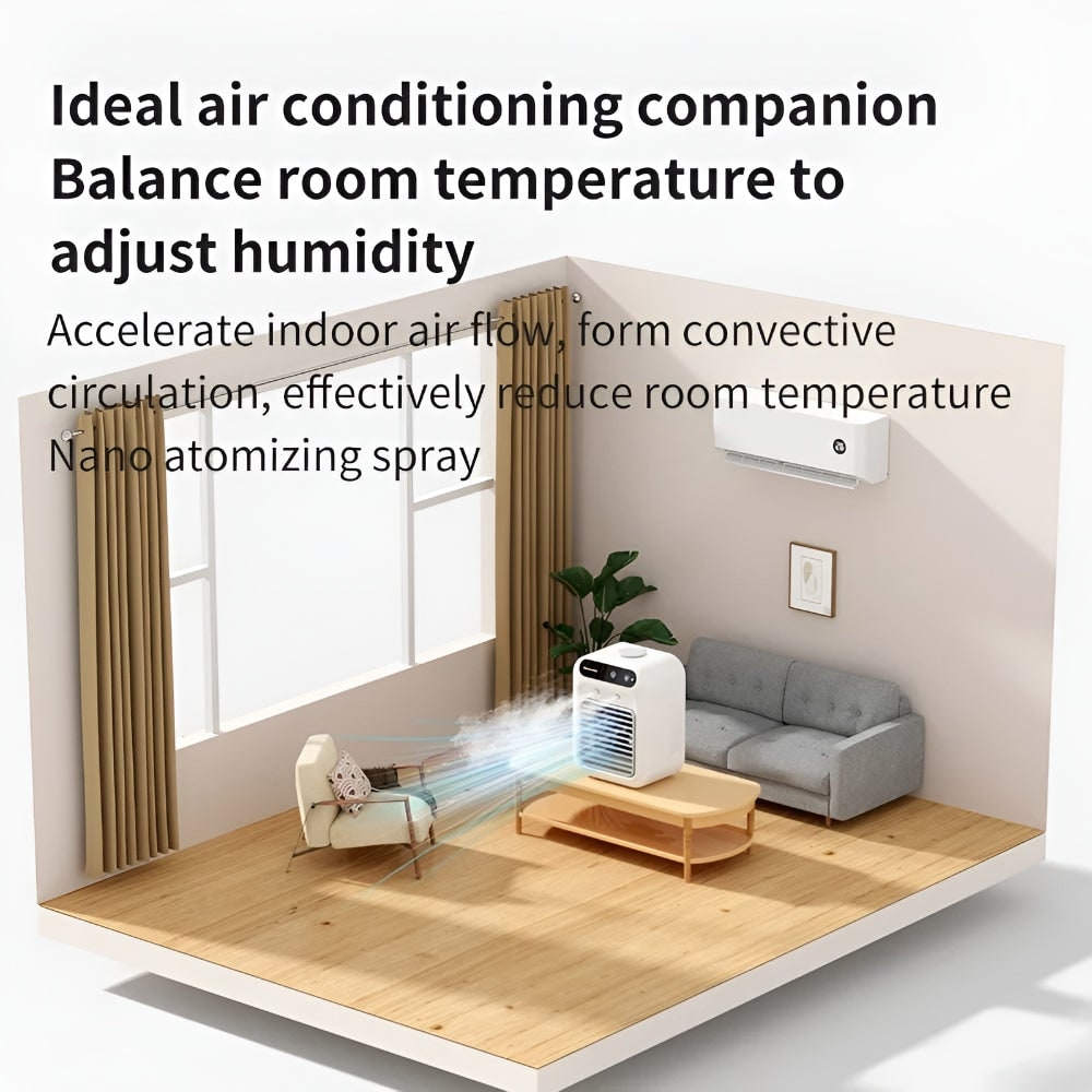Portable Air Conditioner Mini Cooling Fan Remote Control - Image 4