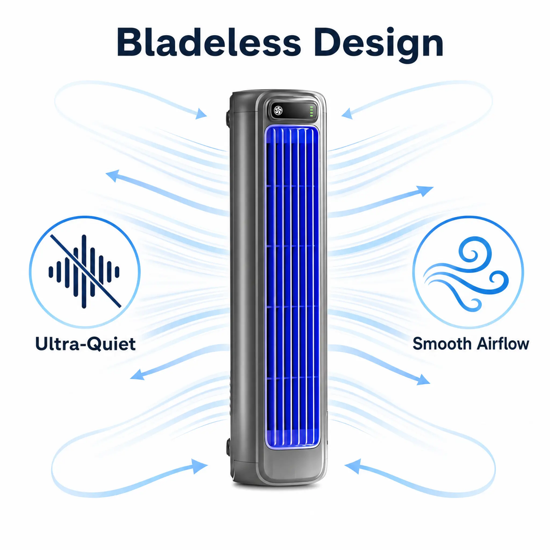 Portable Air Conditioner Rechargeable Tower Fan Quiet Cooling 12-Hour Battery - Image 9