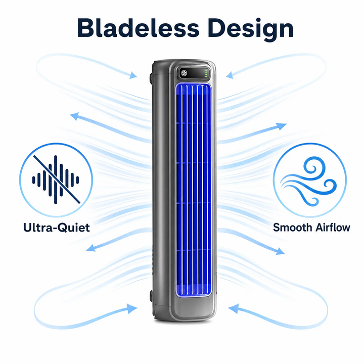 Portable Air Conditioner Rechargeable Tower Fan Quiet Cooling 12-Hour Battery - Image 9