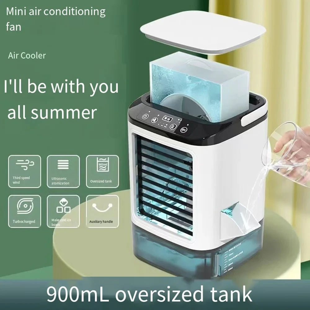 Portable Air Conditioner Water Cooling Desk Fan LED - Image 4