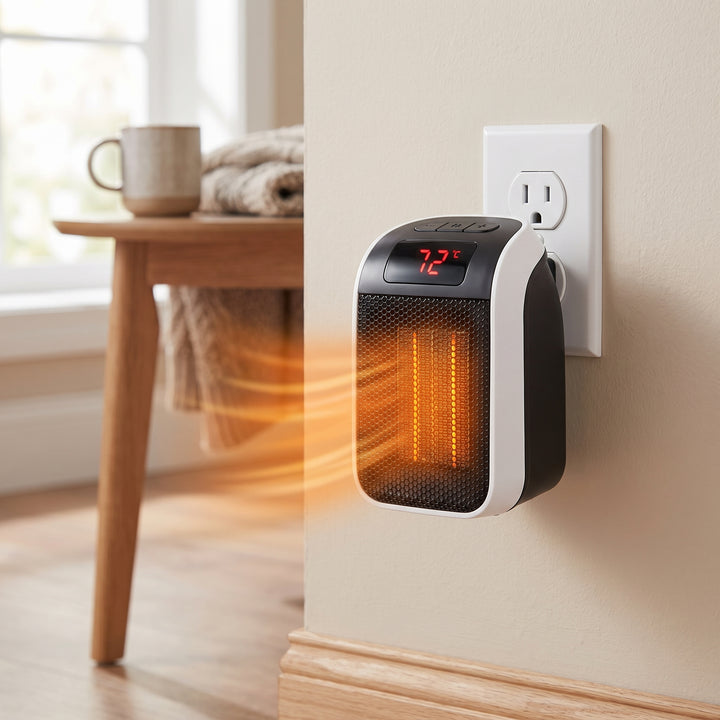 Portable Electric Heater Wall Plug-In Mini Space With Digital Display Energy Efficient - hero