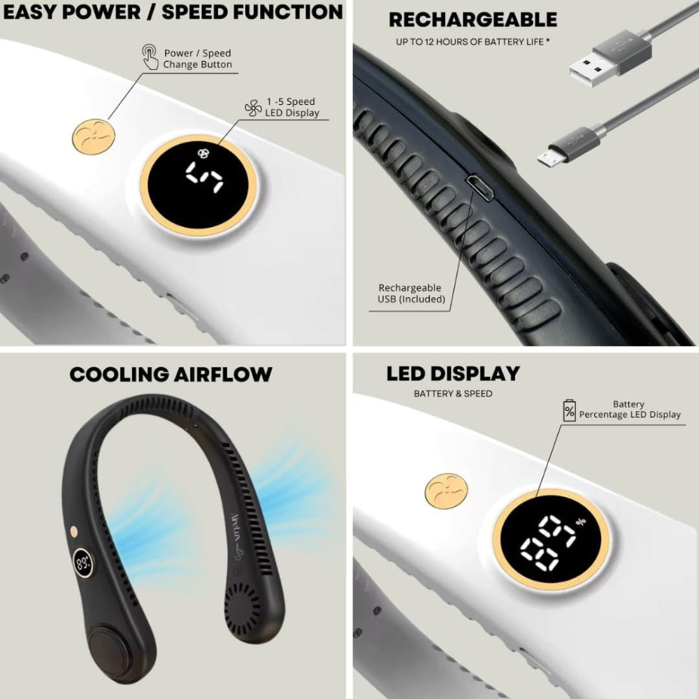 Portable Neck Fan Bladeless Rechargeable Hands-Free - Image 5
