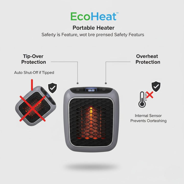 Portable Space Heater with Plug In Design for Fast Personal Room Heating - Image 7