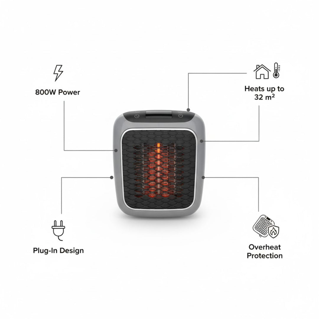 Portable Space Heater with Plug In Design for Fast Personal Room Heating - Image 8