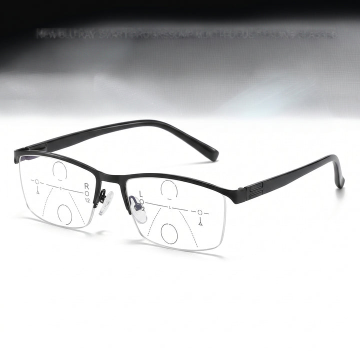 Progressive Multifocal Reading Glasses Half-Rim Blue Light Blocking - Image 2