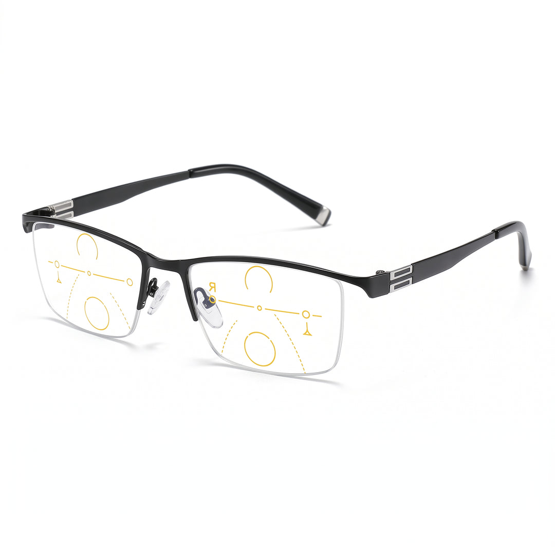 Progressive Multifocal Reading Glasses Half-Rim Blue Light Blocking - Image 4