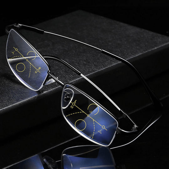Progressive Multifocal Reading Glasses Half-Rim Blue Light Blocking - Image 1