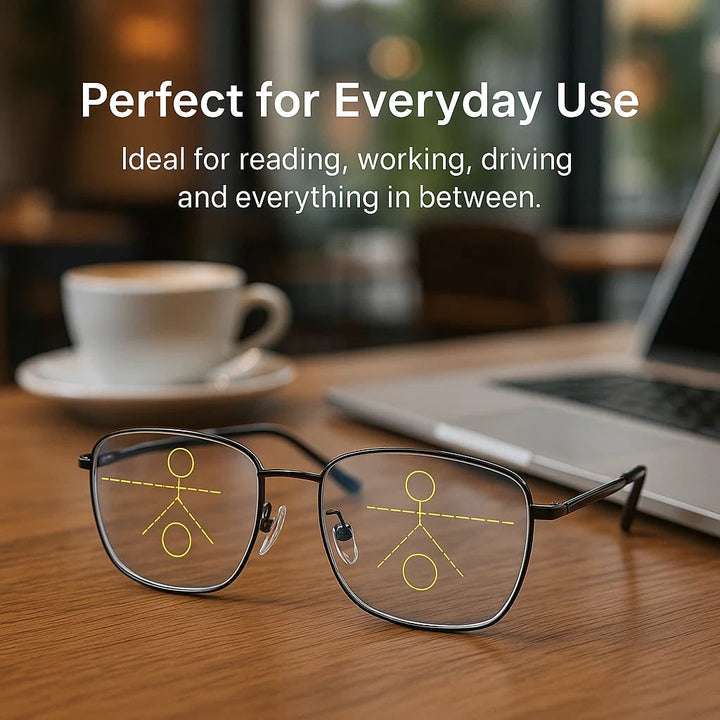 Progressive Multifocal Reading Glasses Half-Rim Blue Light Blocking - Image 9