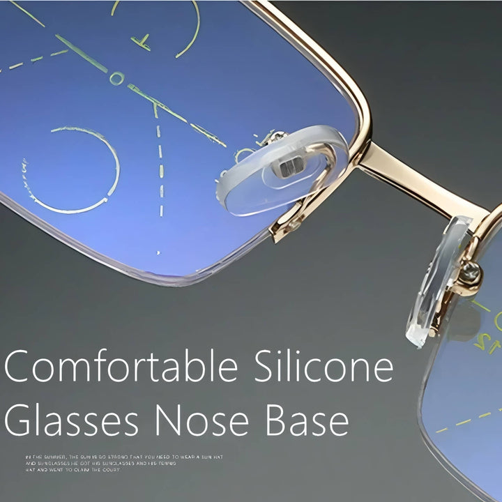Progressive Reading Glasses Light Blocking Half-Rim Rectangular Frames - Image 4