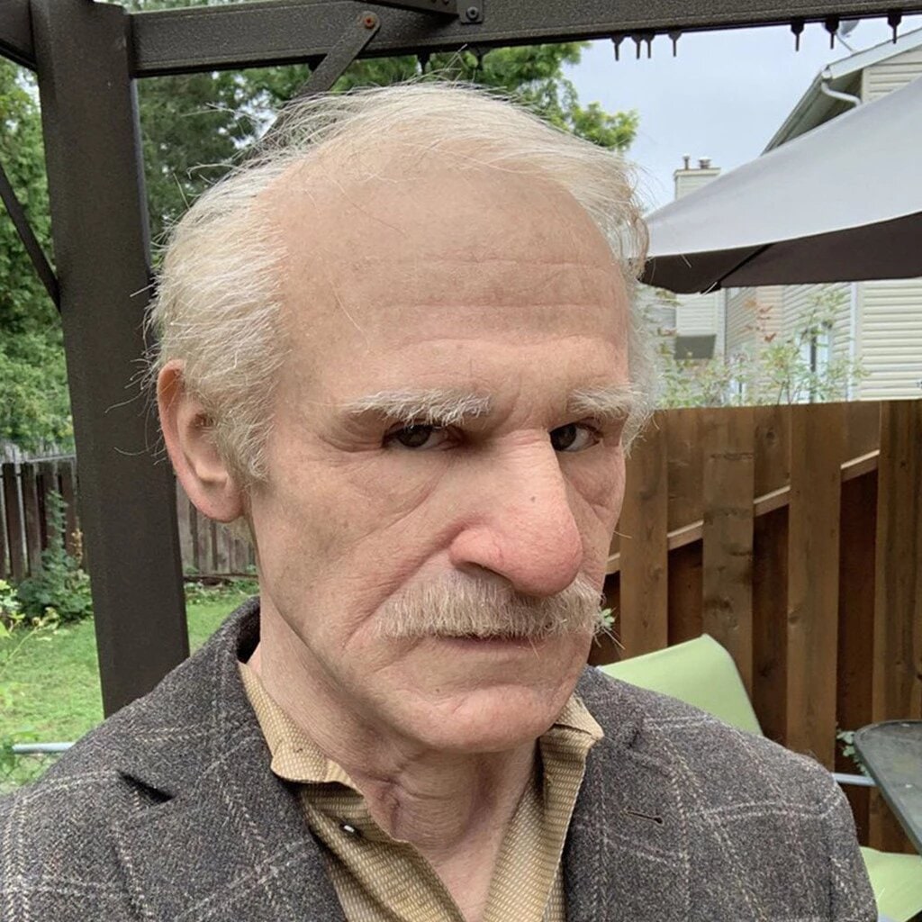 Realistic Old Man Mask Halloween Latex Creepy Full Head - Image 1