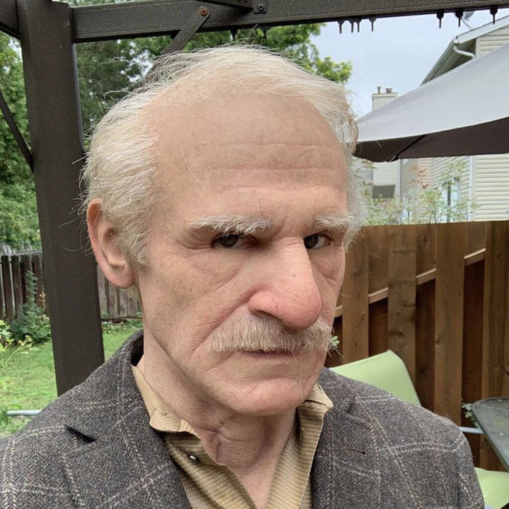 Realistic Old Man Mask Halloween Latex Creepy Full Head - Image 1