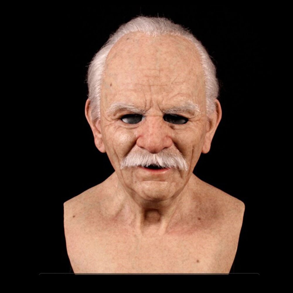Realistic Old Man Mask Halloween Latex Creepy Full Head - Image 13