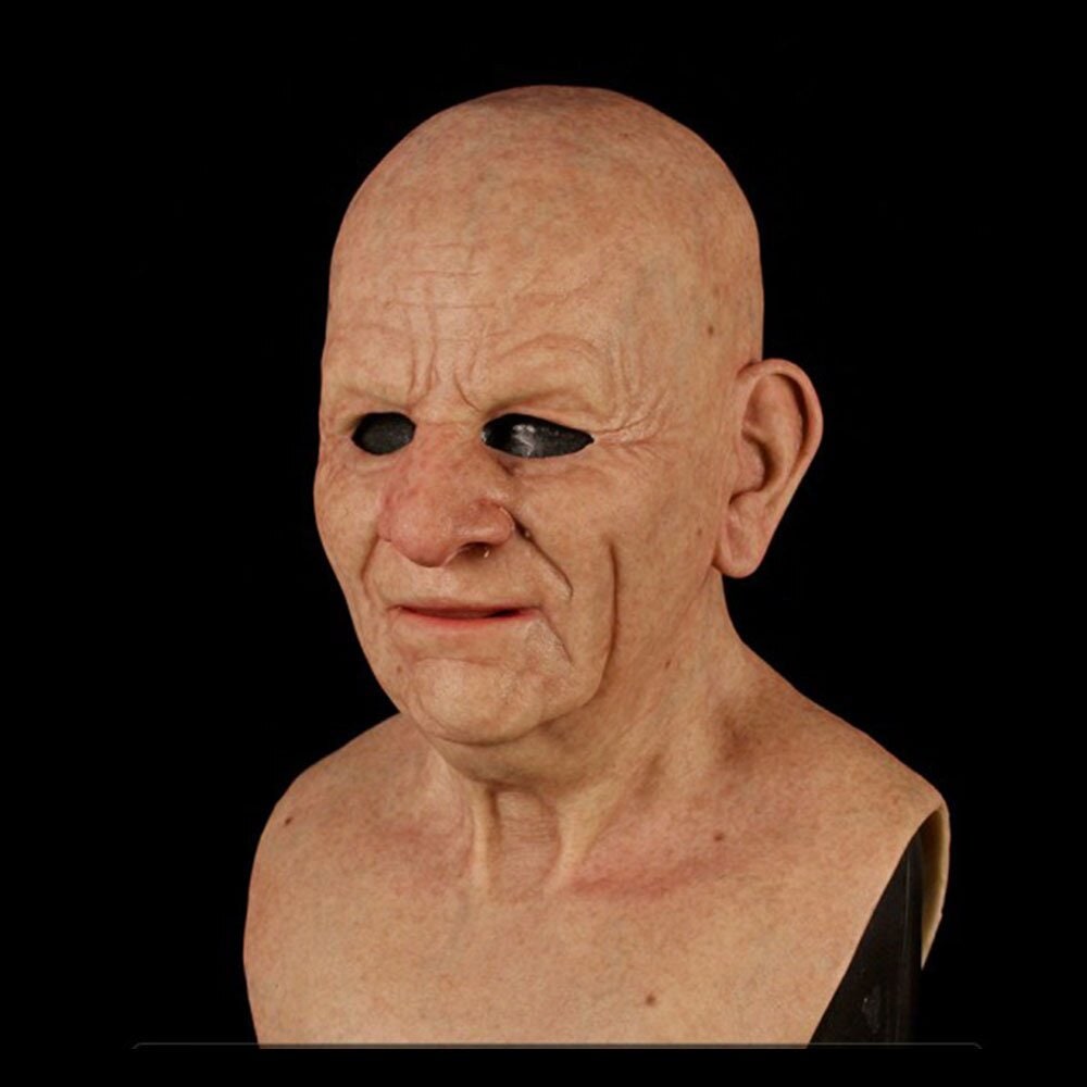 Realistic Old Man Mask Halloween Latex Creepy Full Head - Image 14