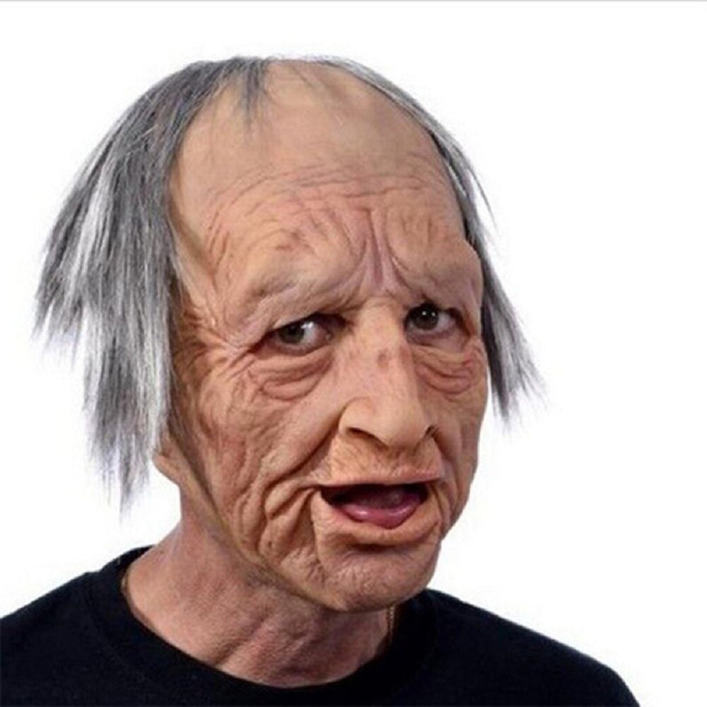 Realistic Old Man Mask Halloween Latex Creepy Full Head - Image 17