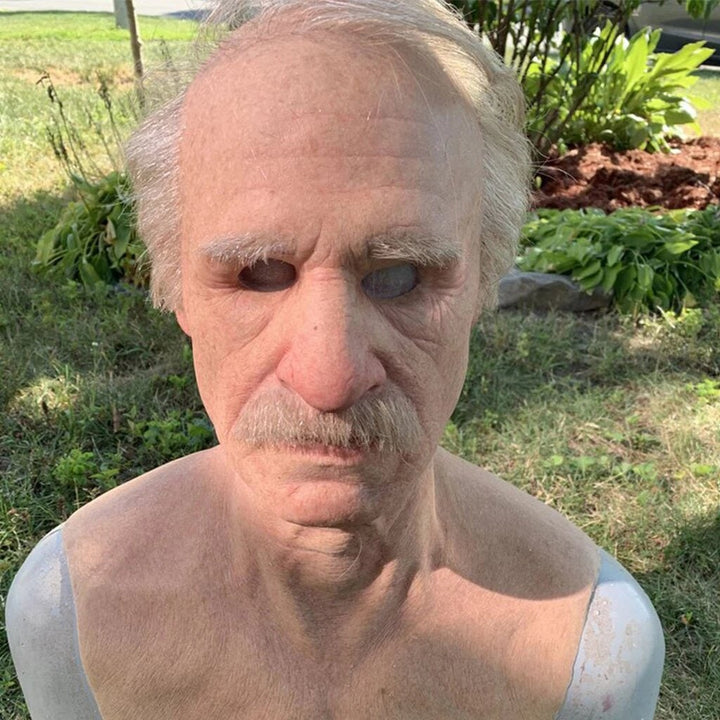 Realistic Old Man Mask Halloween Latex Creepy Full Head - Image 2