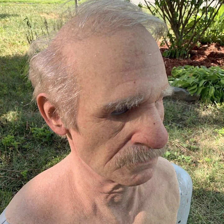 Realistic Old Man Mask Halloween Latex Creepy Full Head - Image 3