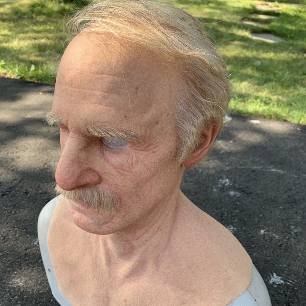 Realistic Old Man Mask Halloween Latex Creepy Full Head - Image 4