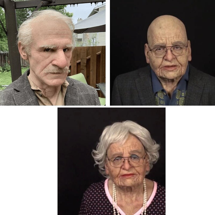 Realistic Old Man Mask Halloween Latex Creepy Full Head - Image 8