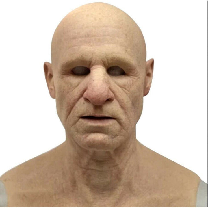 Realistic Old Man Mask Halloween Latex Creepy Full Head - Image 9