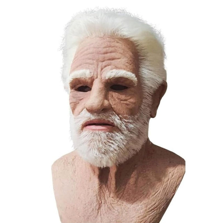 Realistic Old Man Mask Latex Full Head Halloween Costume Cosplay Unisex - Image 1