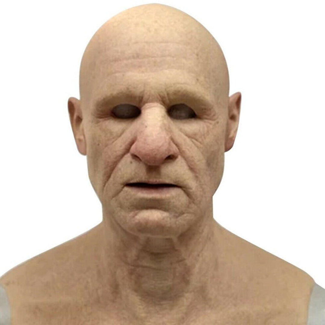 Realistic Old Man Mask Latex Full Head Halloween Costume Cosplay Unisex - Image 4