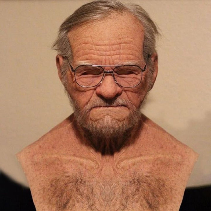 Realistic Old Man Mask Latex Full Head Halloween Costume Cosplay Unisex - Image 2