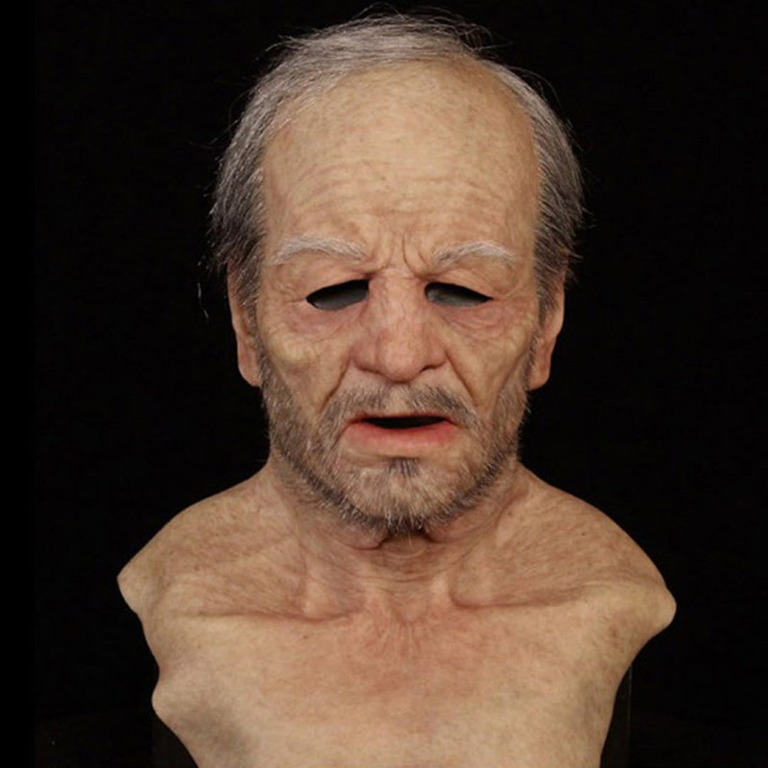 Realistic Old Man Mask Latex Full Head Halloween Costume Cosplay Unisex - Image 17