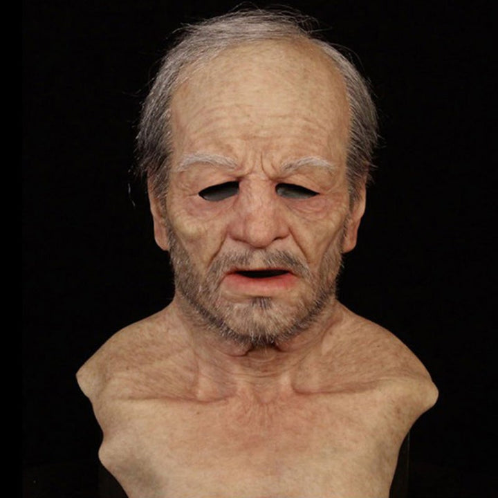 Realistic Old Man Mask Latex Full Head Halloween Costume Cosplay Unisex - Image 17