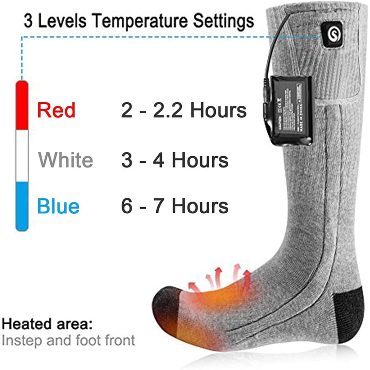Rechargeable Battery Heated Socks With Electric Heating And Ribbed Knit Calf - Image 4