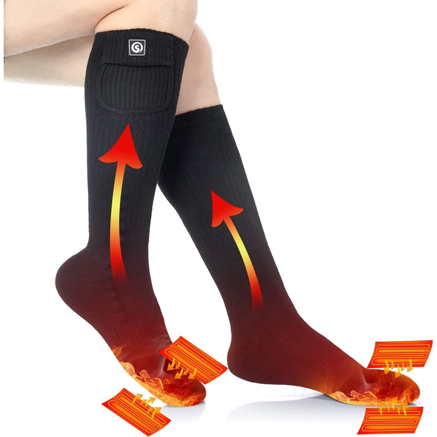 Rechargeable Battery Heated Socks With Electric Heating And Ribbed Knit Calf
