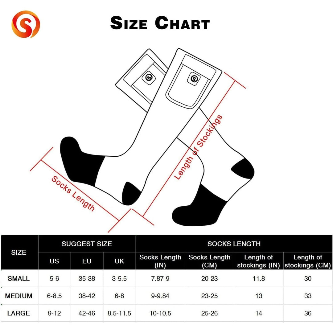 Rechargeable Battery Heated Socks With Electric Heating And Ribbed Knit Calf - Image 6