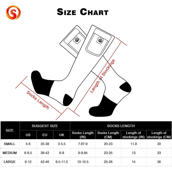 Rechargeable Battery Heated Socks With Electric Heating And Ribbed Knit Calf - Image 6