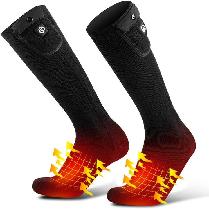 Rechargeable Battery Heated Socks With Electric Heating And Ribbed Knit Calf - Image 8