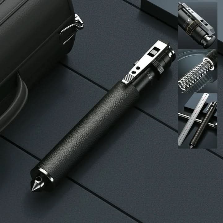 Retractable Self-Defense Baton Textured Grip & Wrist Strap Self Defense Stick - Image 2